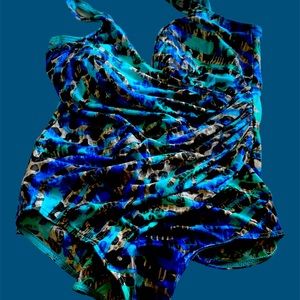 Swimsuit  animal print wrap waist holds your figure great size 16 miraclesuit